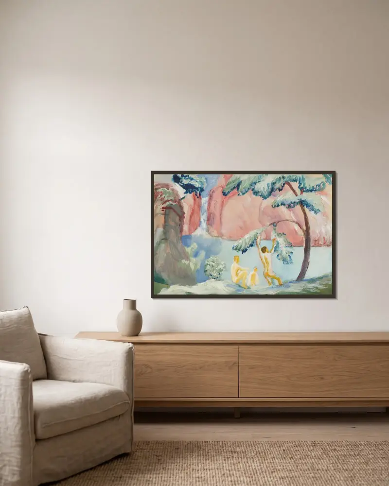 Trzej chłopcy nad wodą, August Macke w ramie na ścianie