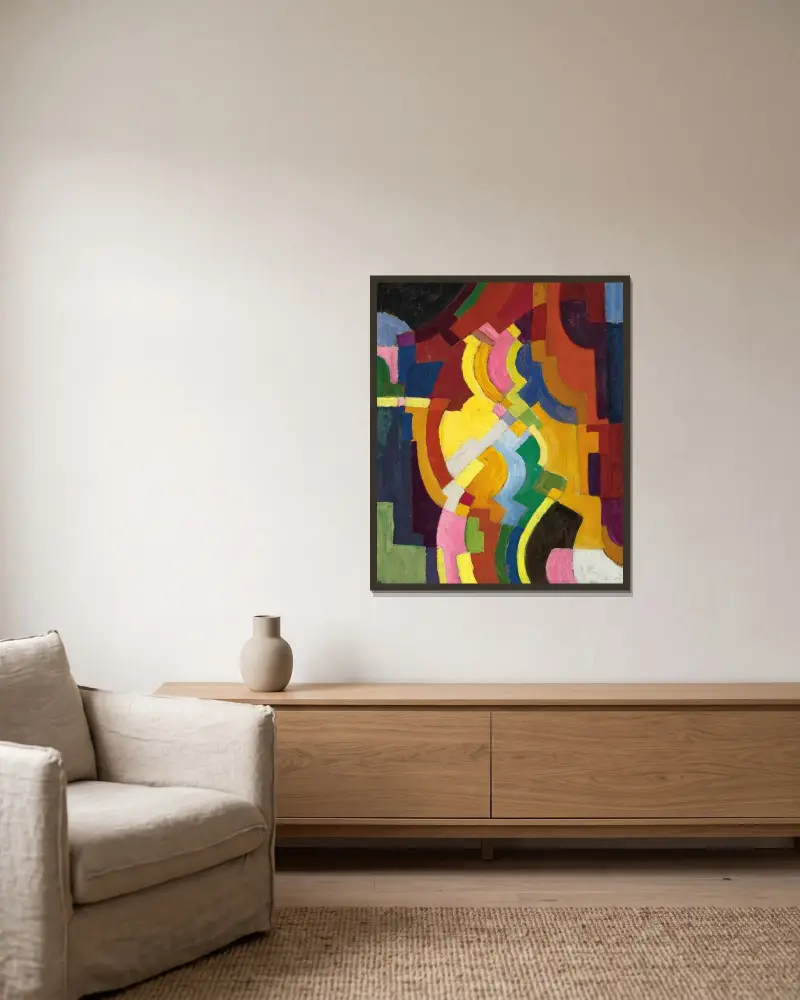 Kolorowe formy III, August Macke w ramie na ścianie