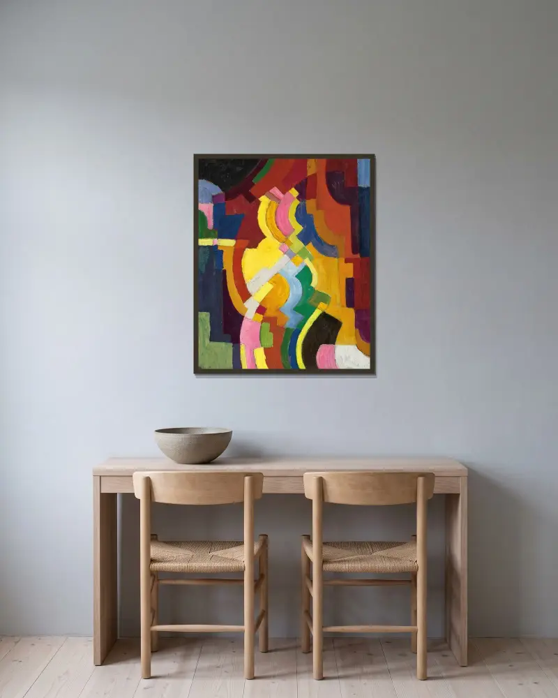 Kolorowe formy III, August Macke w ramie na ścianie