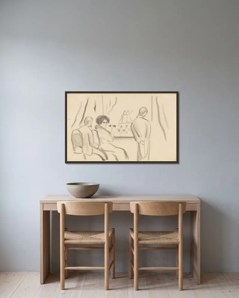 In der Loge av August Macke inramad på en vägg