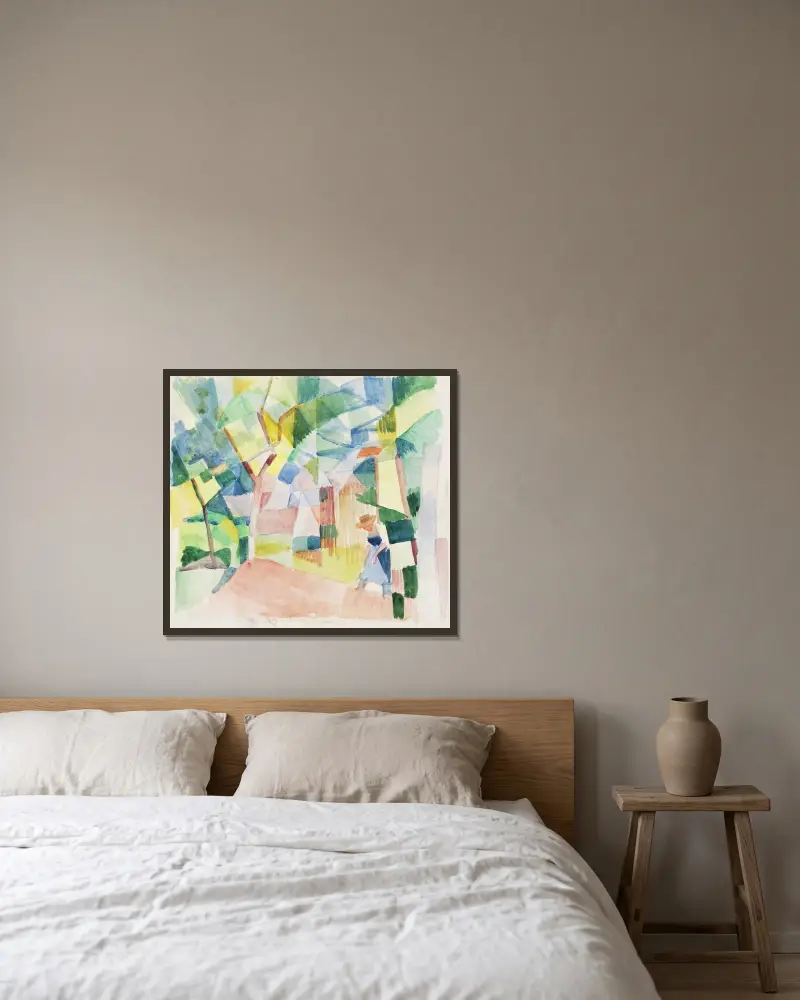 Kandern 3 av August Macke inramad på en vägg