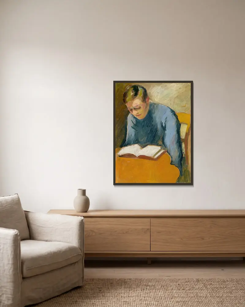 Porträt Helmuth Macke von August Macke gerahmt an einer Wand