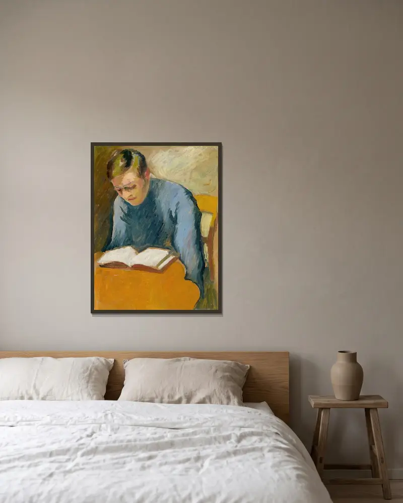 Porträt Helmuth Macke von August Macke gerahmt an einer Wand