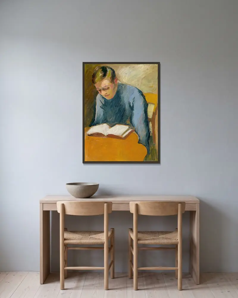 Porträt Helmuth Macke von August Macke gerahmt an einer Wand