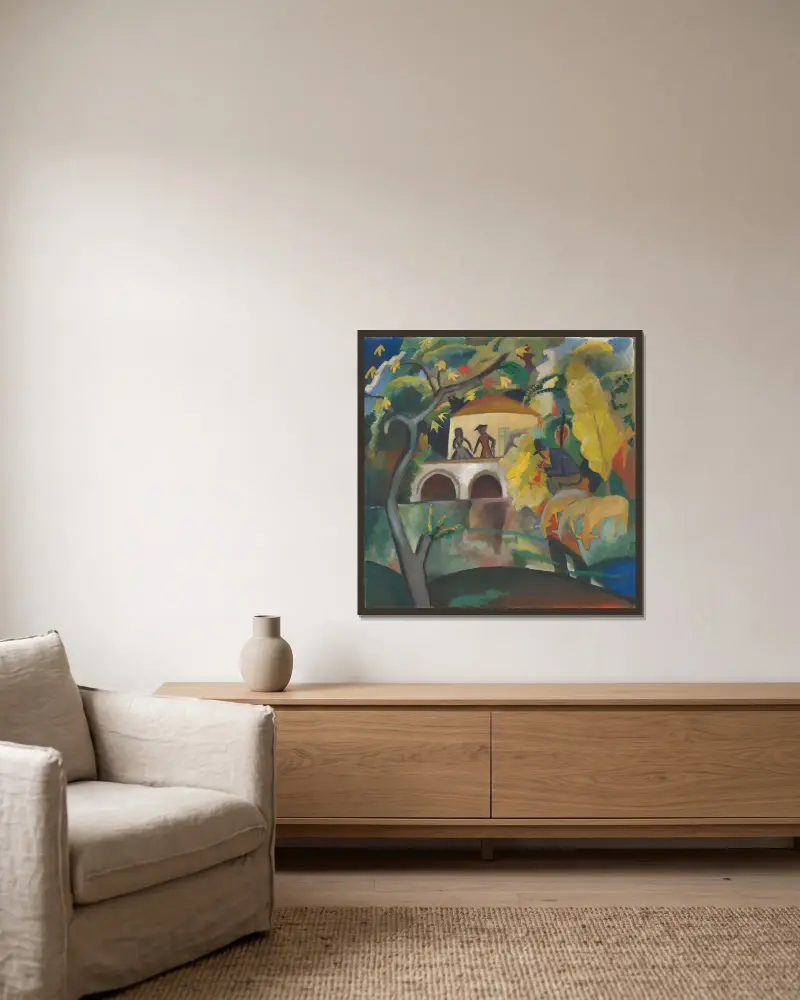 Rokoko av August Macke inramad på en vägg