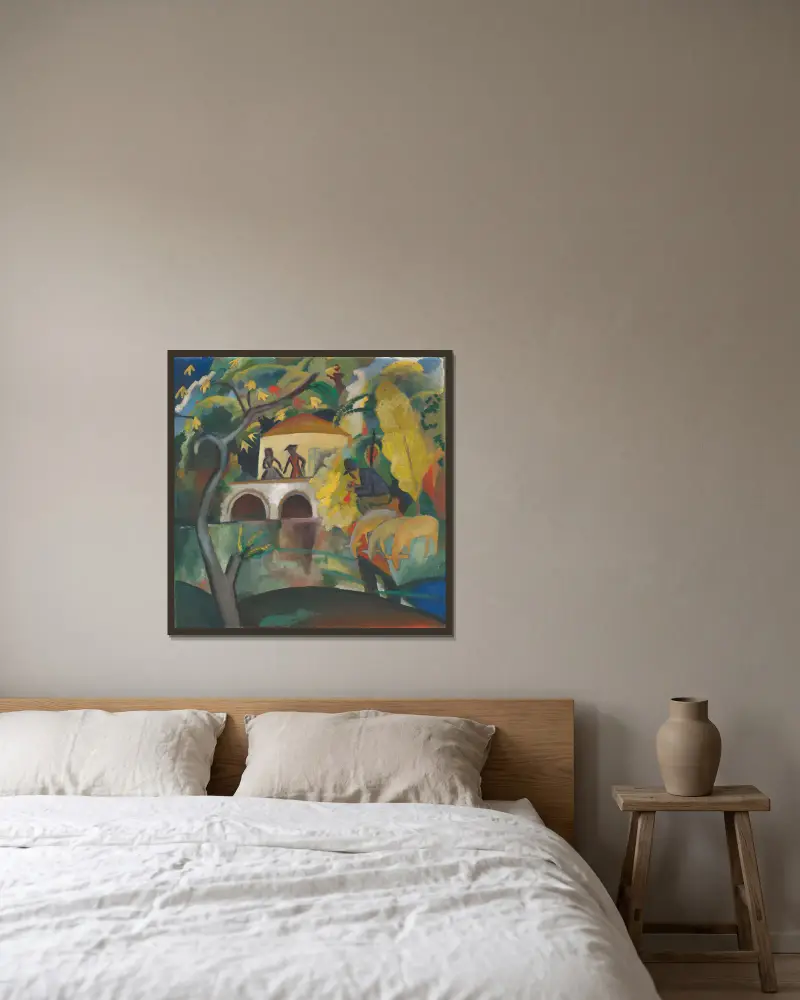 Rokoko av August Macke inramad på en vägg