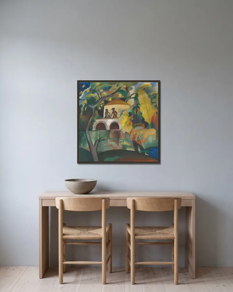 Rokoko av August Macke inramad på en vägg