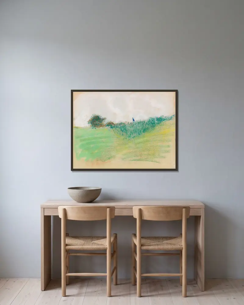 Väg vid Kreuzberg nära Bonn av August Macke inramad på en vägg