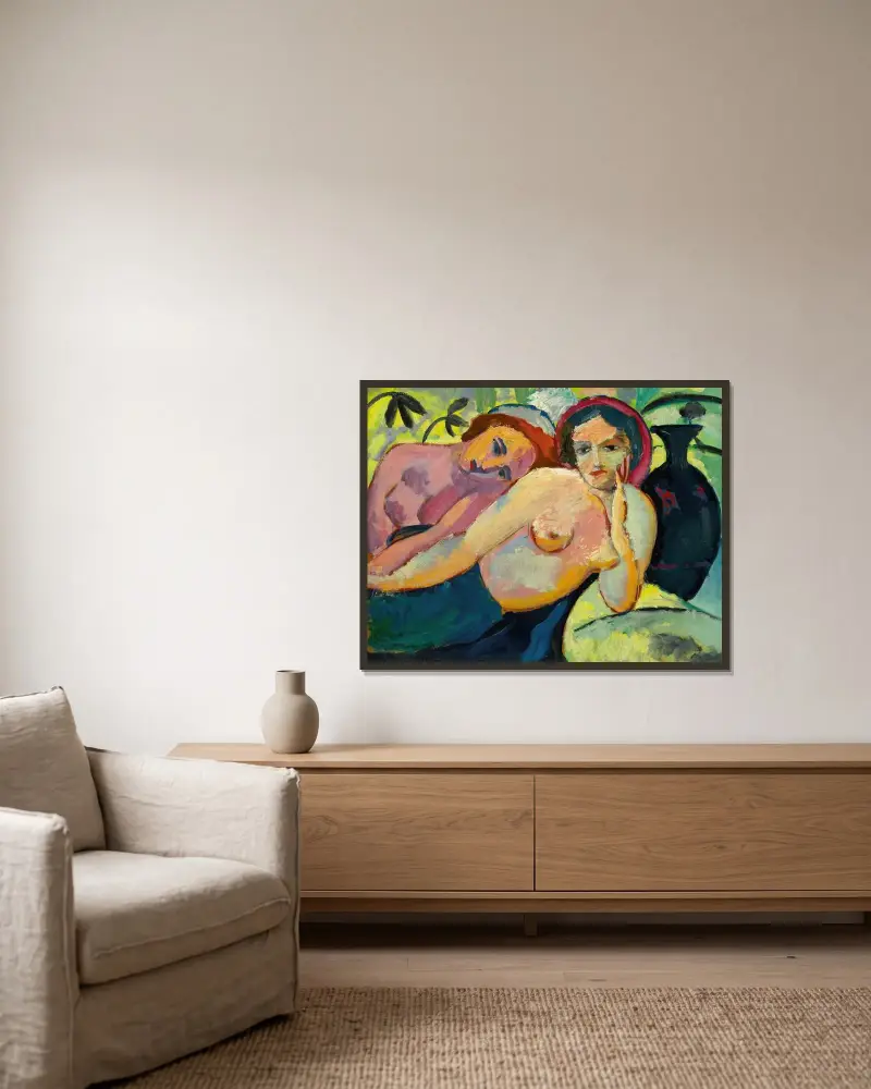 Dwie dziewczynki (orientalny szkic), August Macke w ramie na ścianie