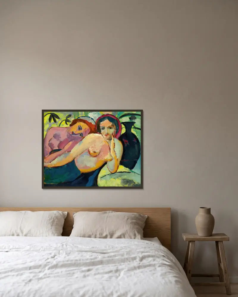 Dwie dziewczynki (orientalny szkic), August Macke w ramie na ścianie