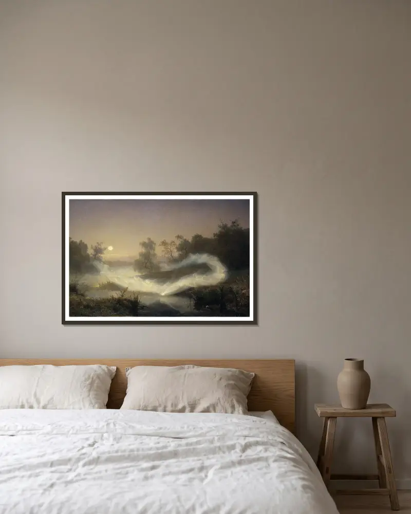 Dansande älvor av August Malmström inramad på en vägg