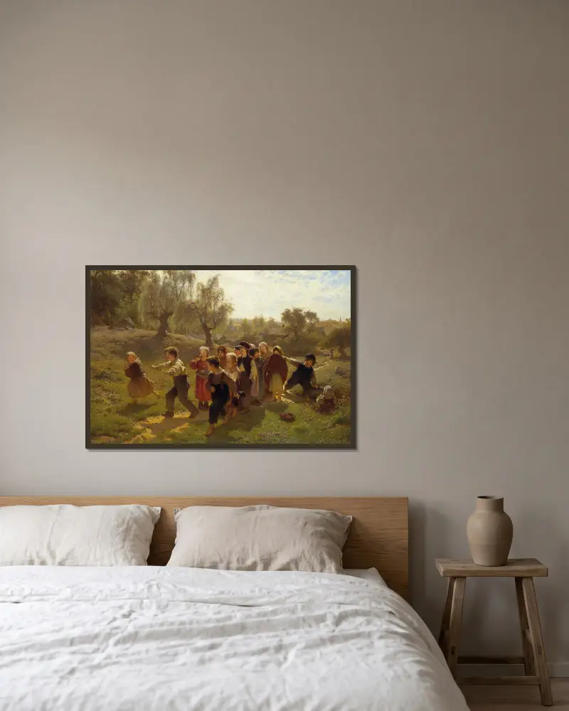 The Game av August Malmström inramad på en vägg