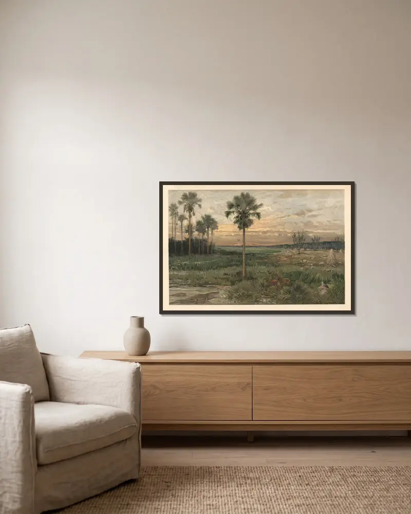 Von Llanos von August Specht gerahmt an einer Wand