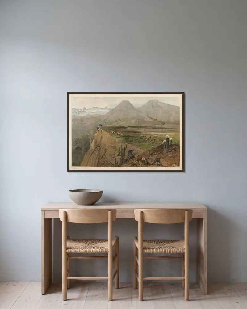 Aus den Kordilleren von August Specht gerahmt an einer Wand