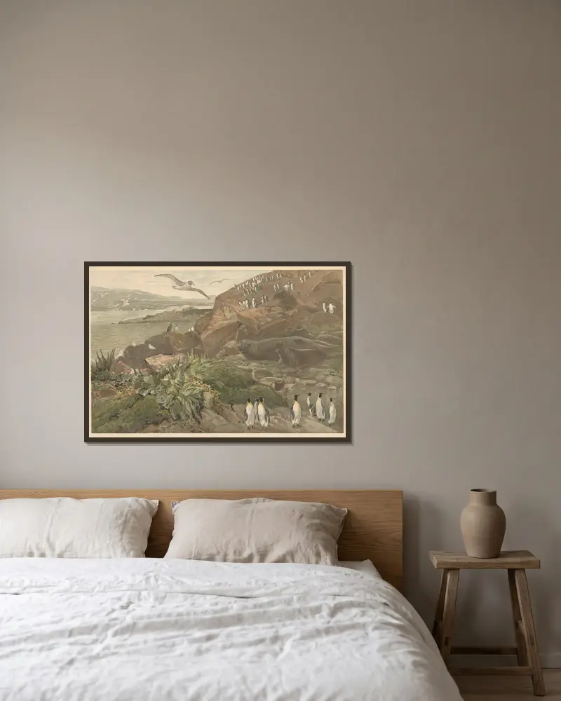 Auf Kerguelen (im Südlichen Ozean) von August Specht gerahmt an einer Wand