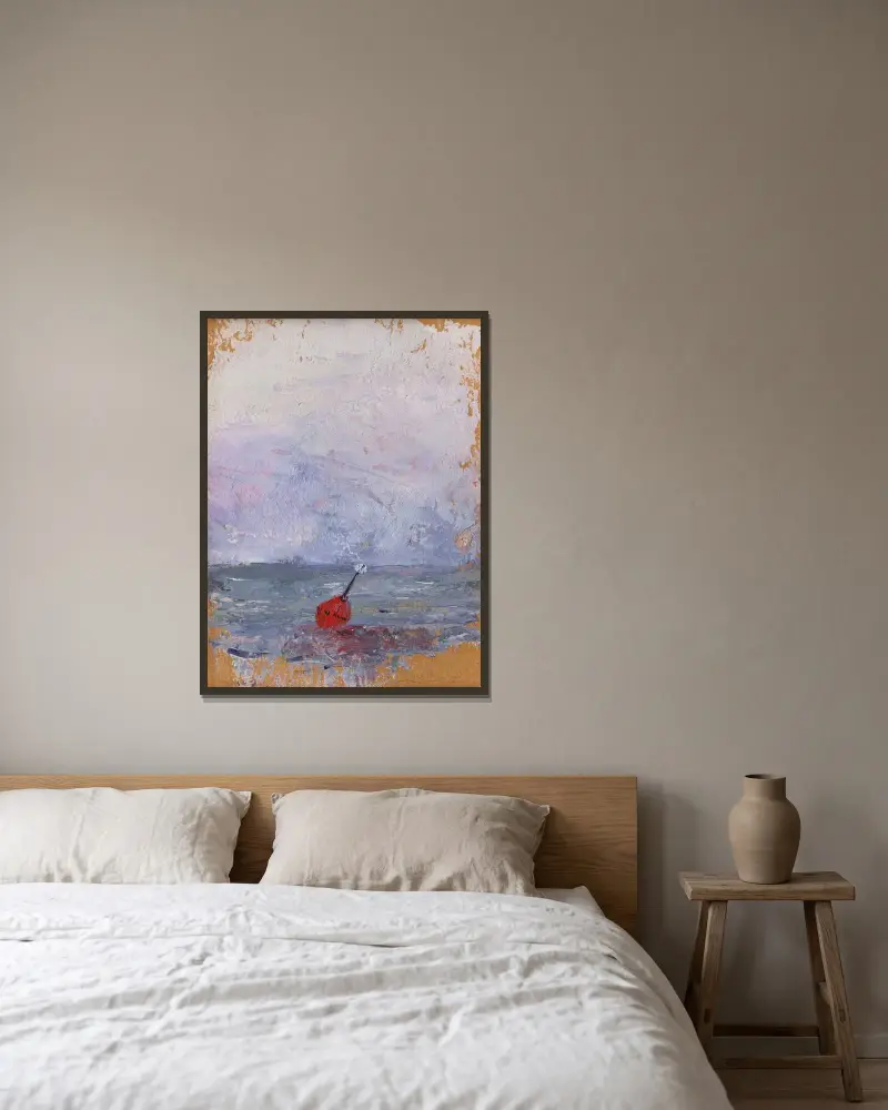 Ljudbojen (Sounding Buoy) von August Strindberg gerahmt an einer Wand