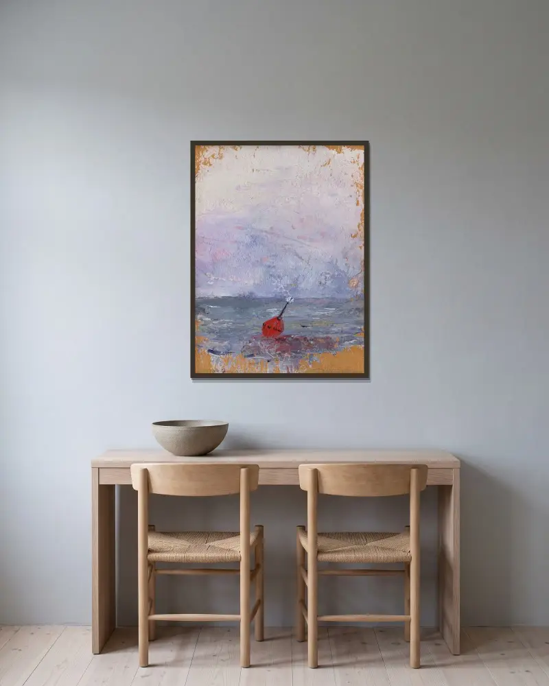 Ljudbojen (Sounding Buoy) von August Strindberg gerahmt an einer Wand