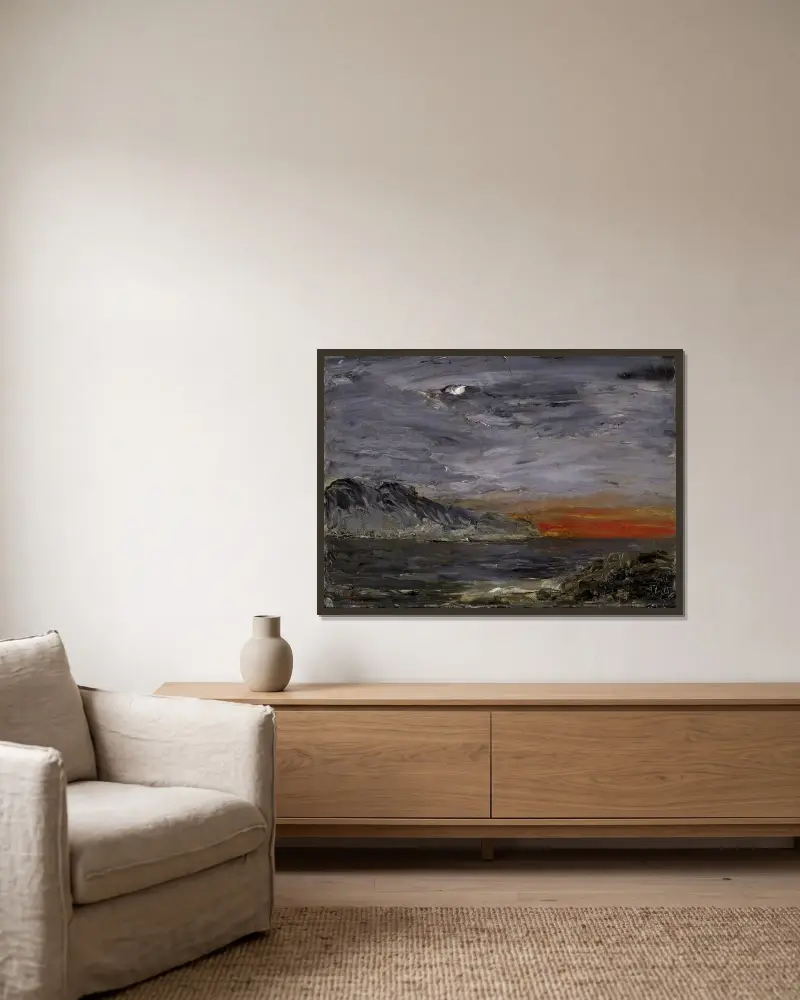 Sunset von August Strindberg gerahmt an einer Wand
