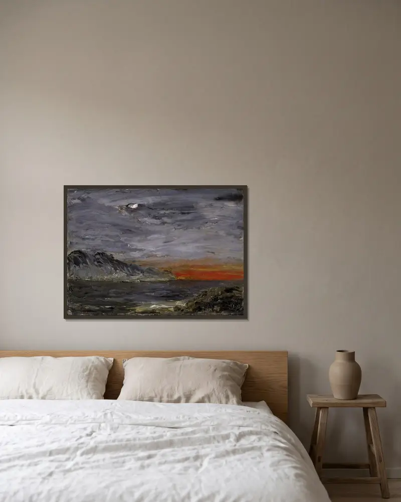 Sunset von August Strindberg gerahmt an einer Wand