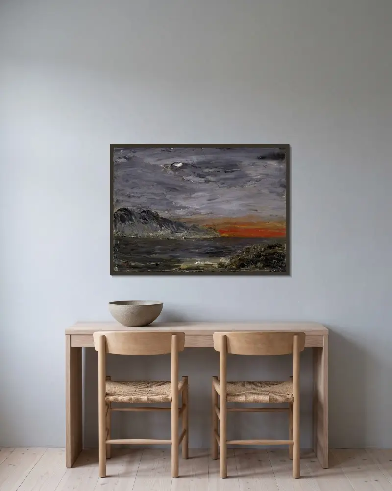 Sunset von August Strindberg gerahmt an einer Wand