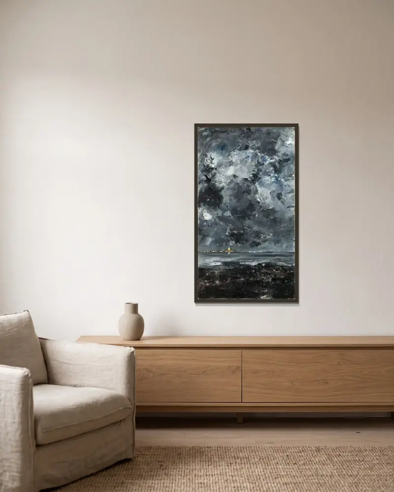 The Town von August Strindberg gerahmt an einer Wand