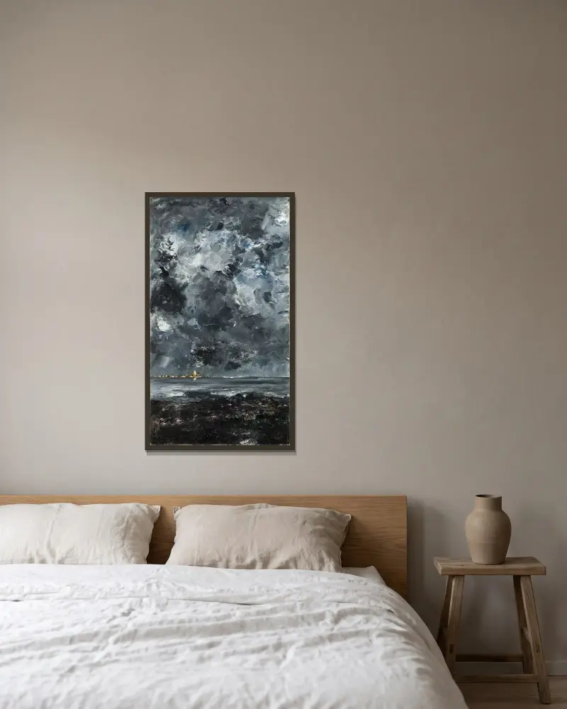 The Town von August Strindberg gerahmt an einer Wand