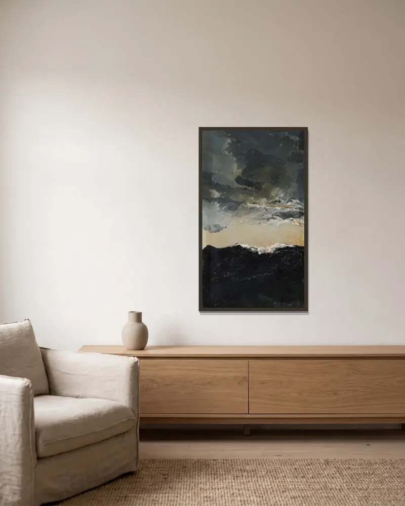 Vågen IX (Wave IX) von August Strindberg gerahmt an einer Wand