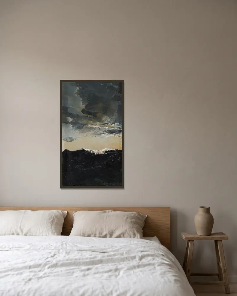 Vågen IX (Wave IX) von August Strindberg gerahmt an einer Wand