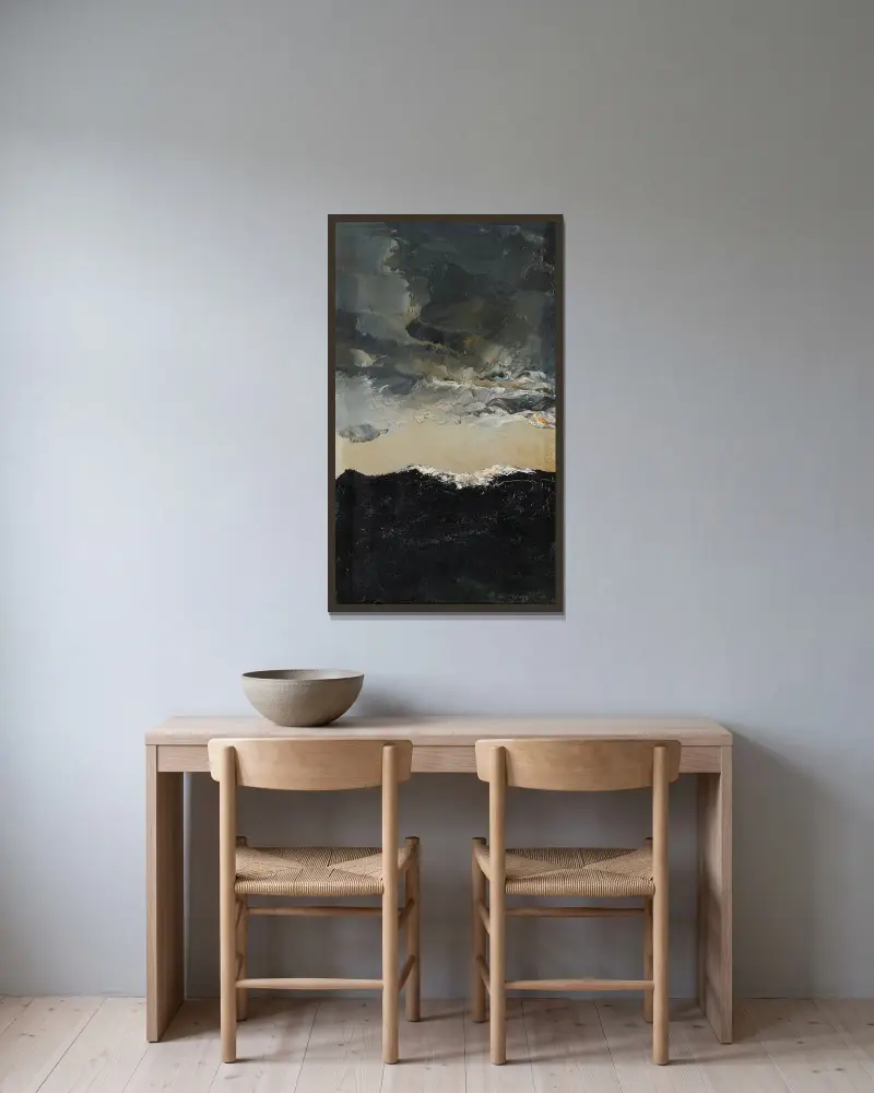 Vågen IX (Wave IX) von August Strindberg gerahmt an einer Wand
