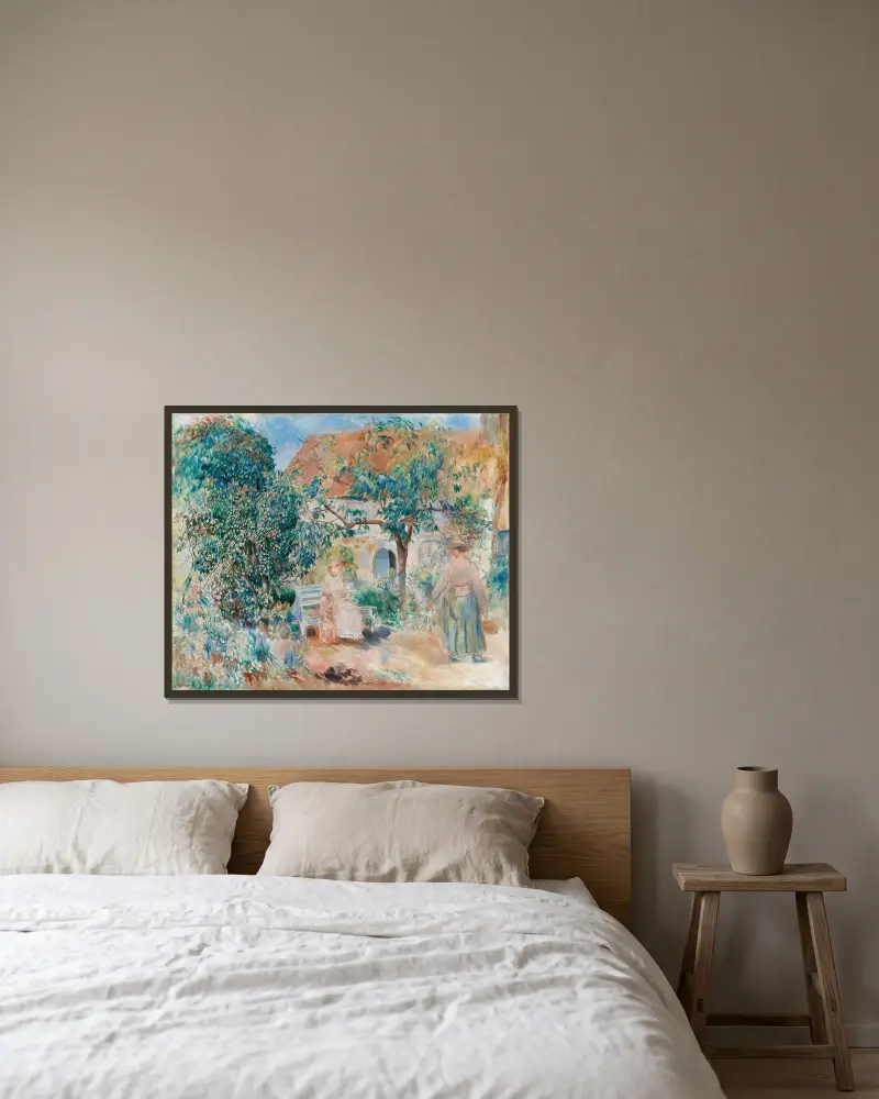 I trädgården i Bretagne av Pierre-Auguste Renoir inramad på en vägg