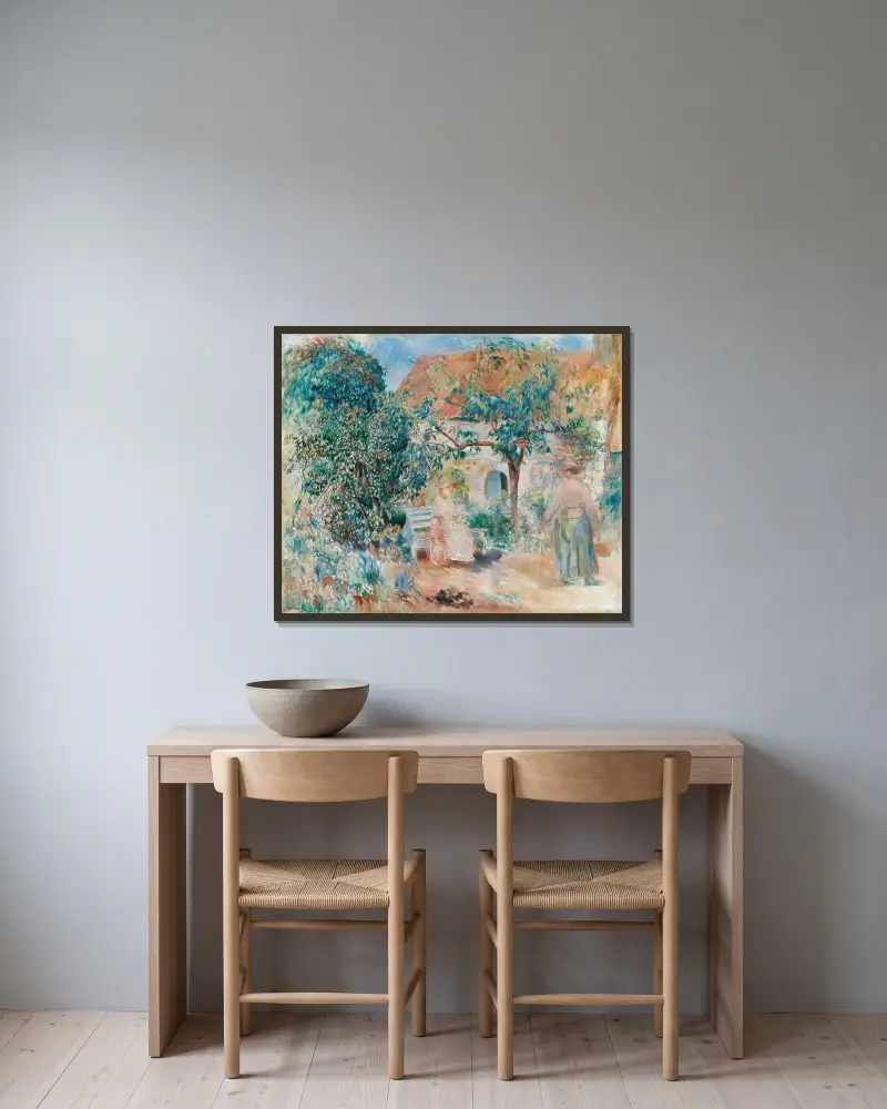 I trädgården i Bretagne av Pierre-Auguste Renoir inramad på en vägg