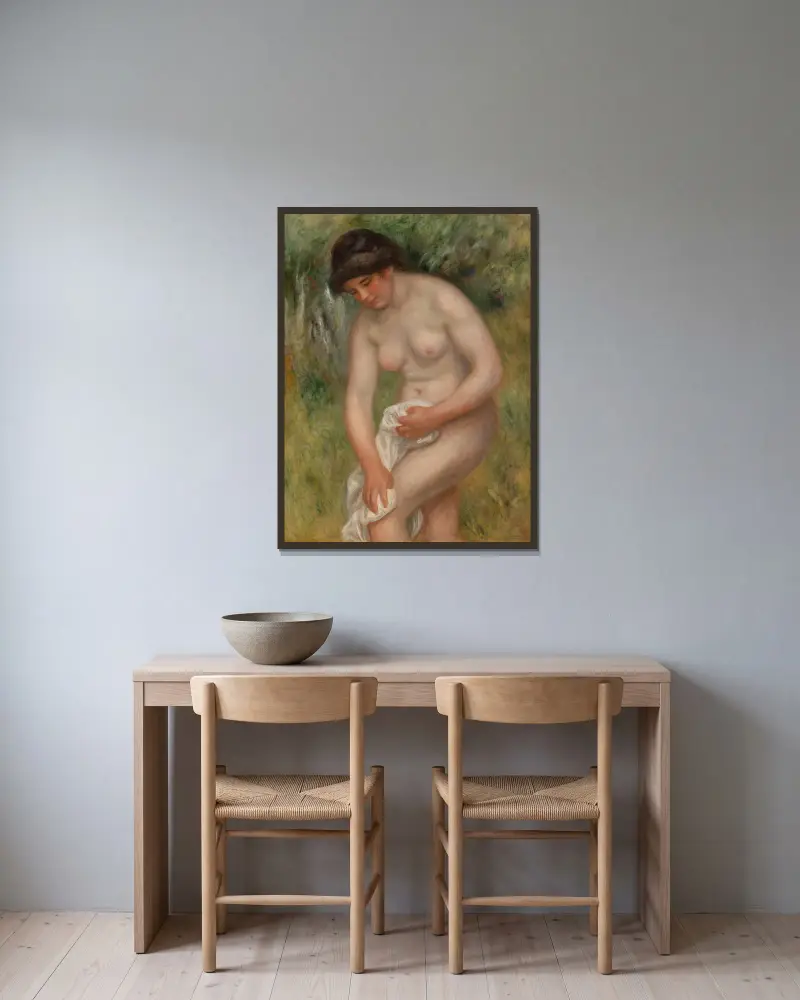 Koupající se žena, která se utírá, Pierre-Auguste Renoir v rámu na stěně