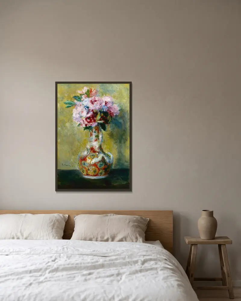 Bukiet w wazonie, Pierre-Auguste Renoir w ramie na ścianie
