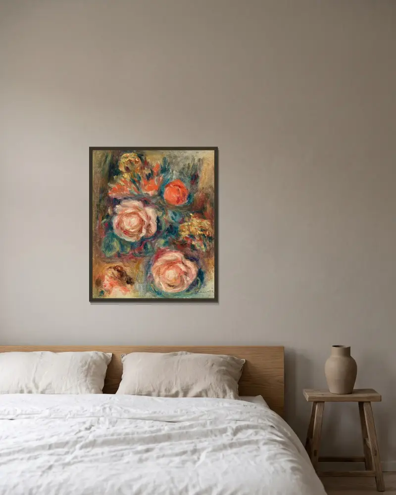 Bukiet róż, Pierre-Auguste Renoir w ramie na ścianie