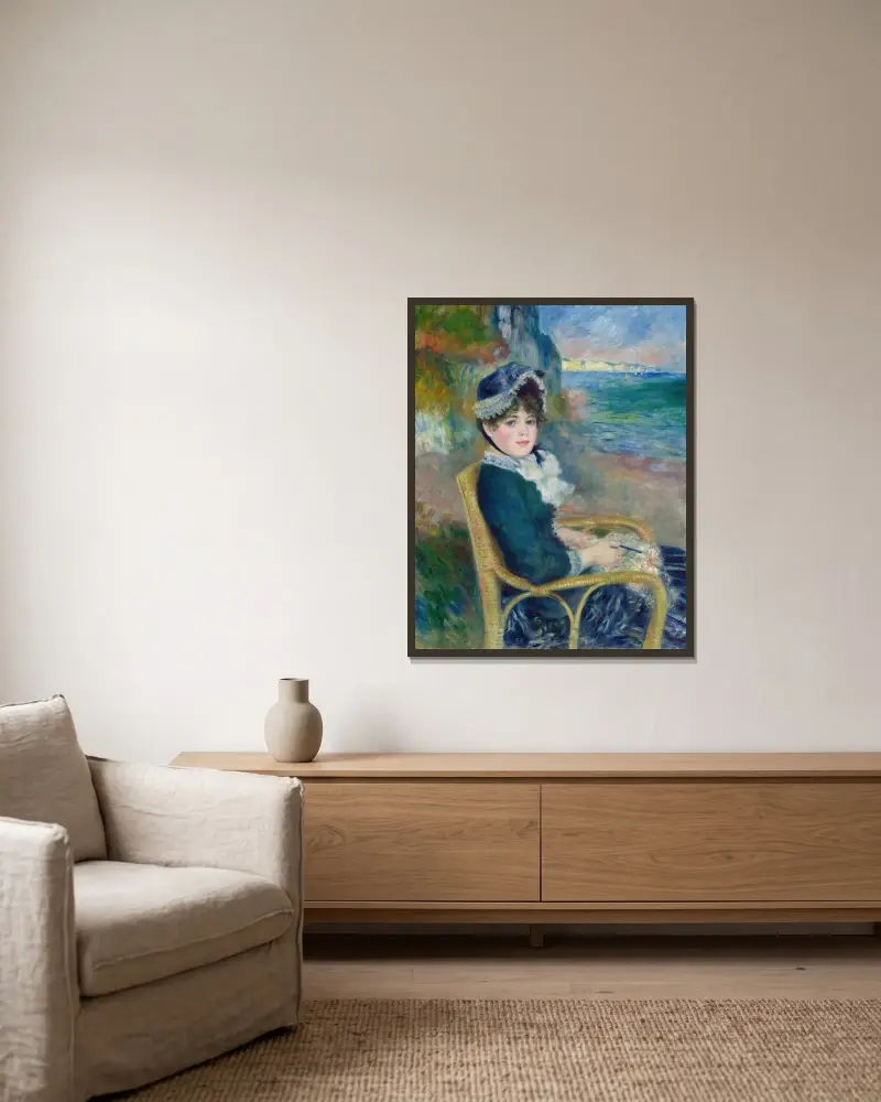 Am Meer von Pierre-Auguste Renoir gerahmt an einer Wand
