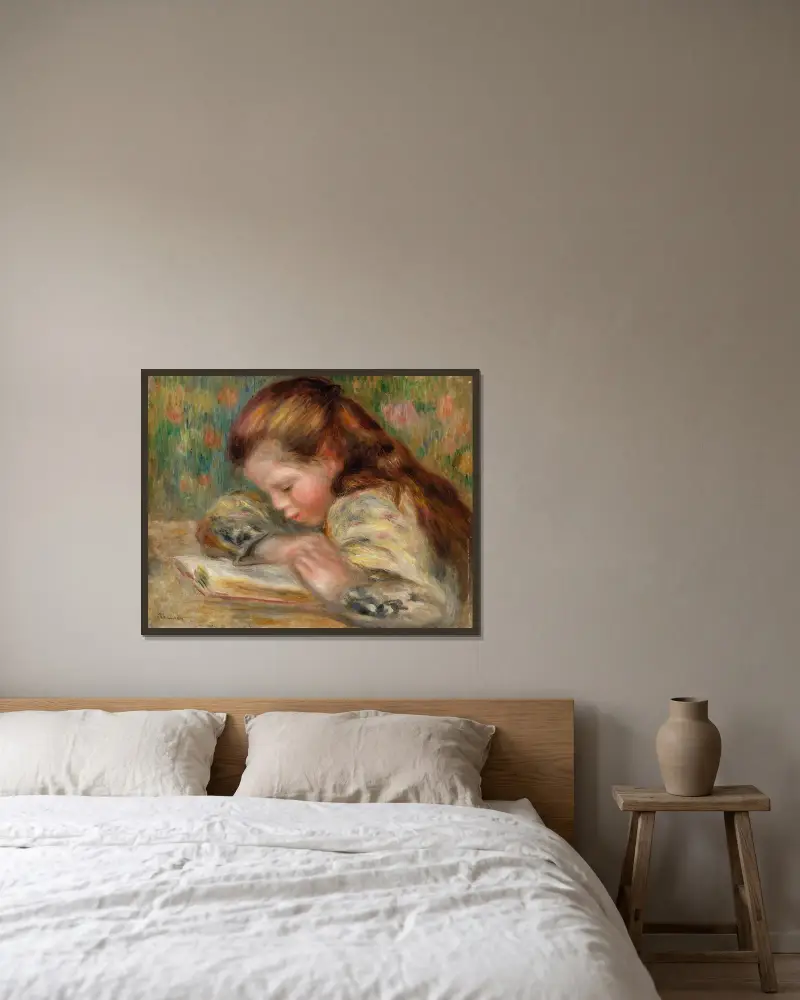 Čtoucí dítě, Pierre-Auguste Renoir v rámu na stěně
