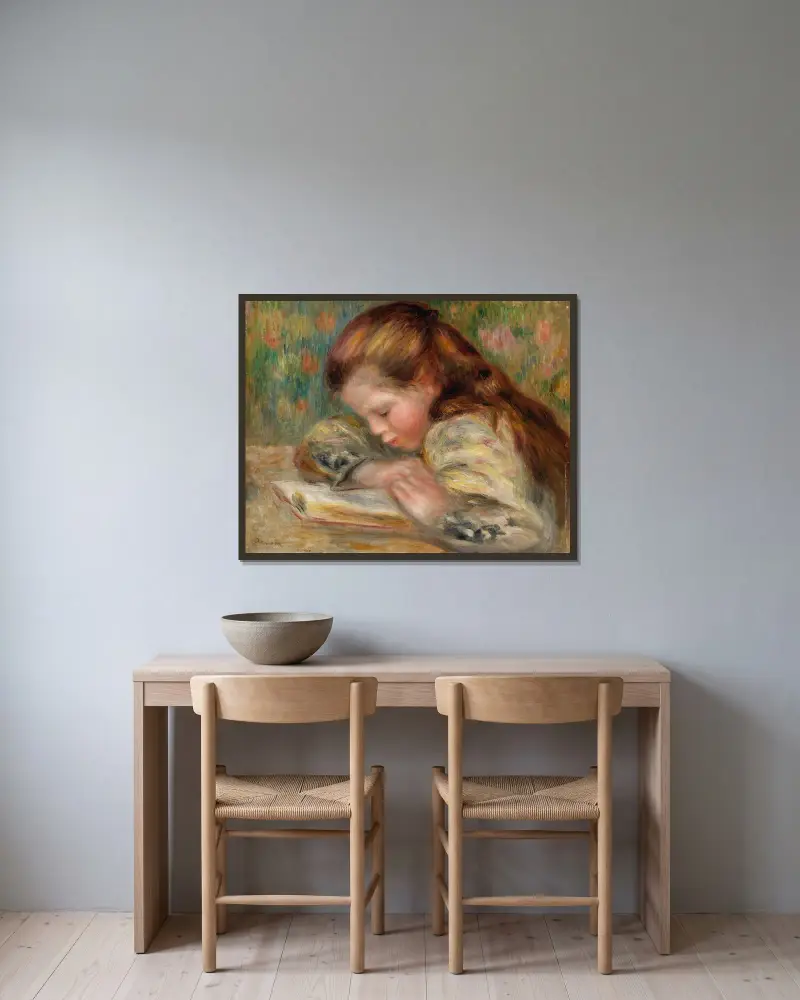 Čtoucí dítě, Pierre-Auguste Renoir v rámu na stěně