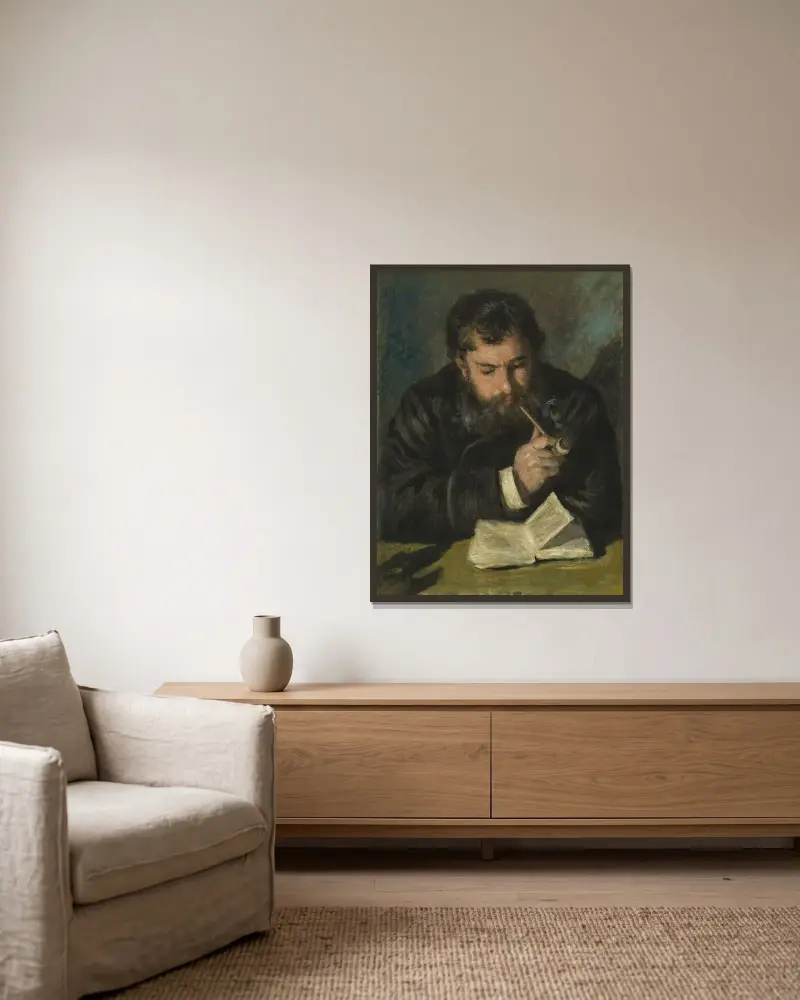 Claude Monet, 1872, Pierre-Auguste Renoir v rámu na stěně
