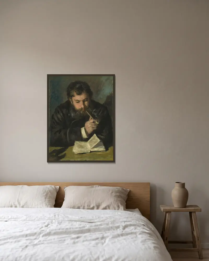 Claude Monet, 1872, Pierre-Auguste Renoir v rámu na stěně