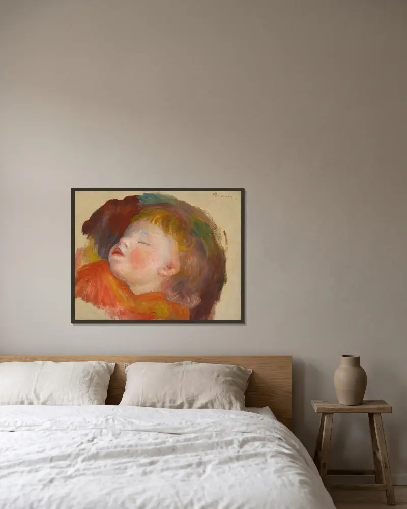 Śpiące dziecko, Pierre-Auguste Renoir w ramie na ścianie