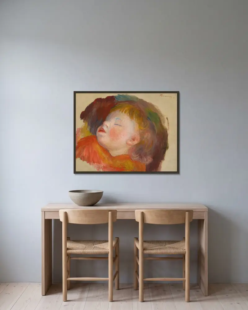 Śpiące dziecko, Pierre-Auguste Renoir w ramie na ścianie