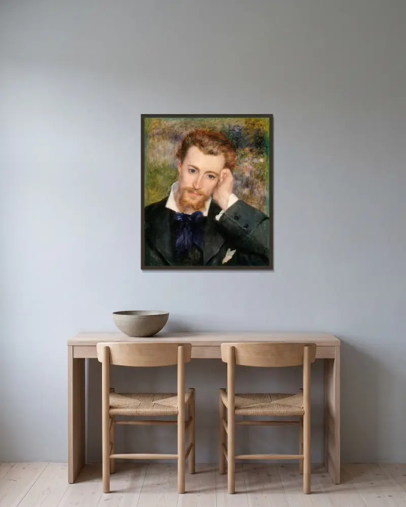 Eugène Murer (Hyacinthe-Eugène Meunier, 1841–1906) av Pierre-Auguste Renoir inramad på en vägg