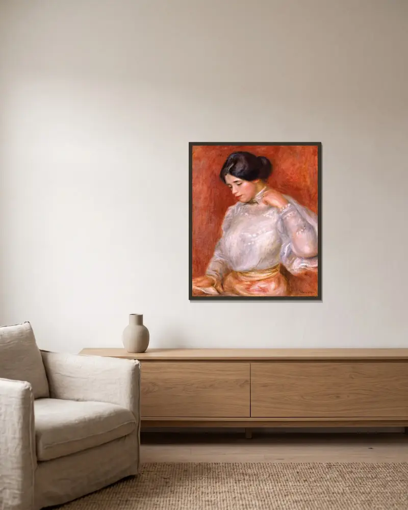 Graziella av Pierre-Auguste Renoir inramad på en vägg
