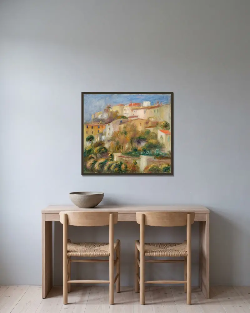 Domy na wzgórzu, Pierre-Auguste Renoir w ramie na ścianie