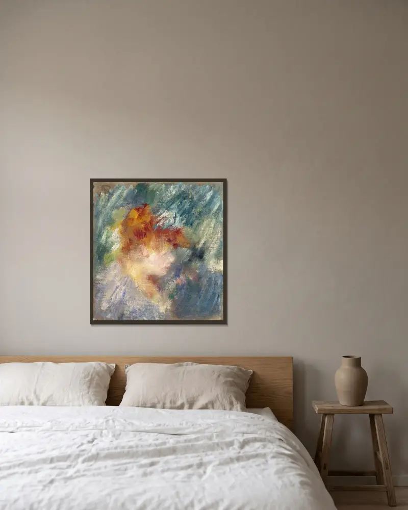 Jeanne Samary av Pierre-Auguste Renoir inramad på en vägg