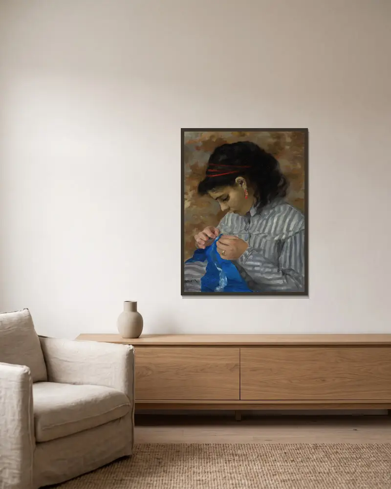 Lise szyje, Pierre-Auguste Renoir w ramie na ścianie