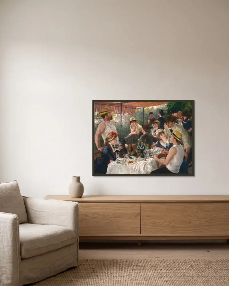 Das Frühstück der Ruderer von Pierre-Auguste Renoir gerahmt an einer Wand