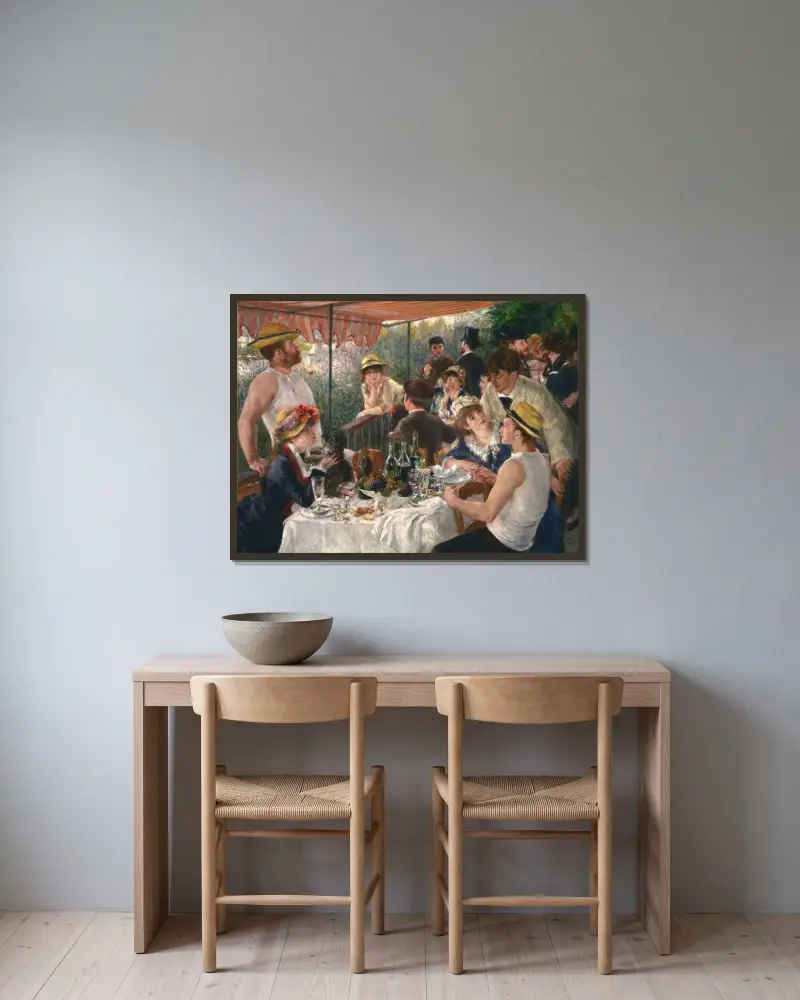 Das Frühstück der Ruderer von Pierre-Auguste Renoir gerahmt an einer Wand