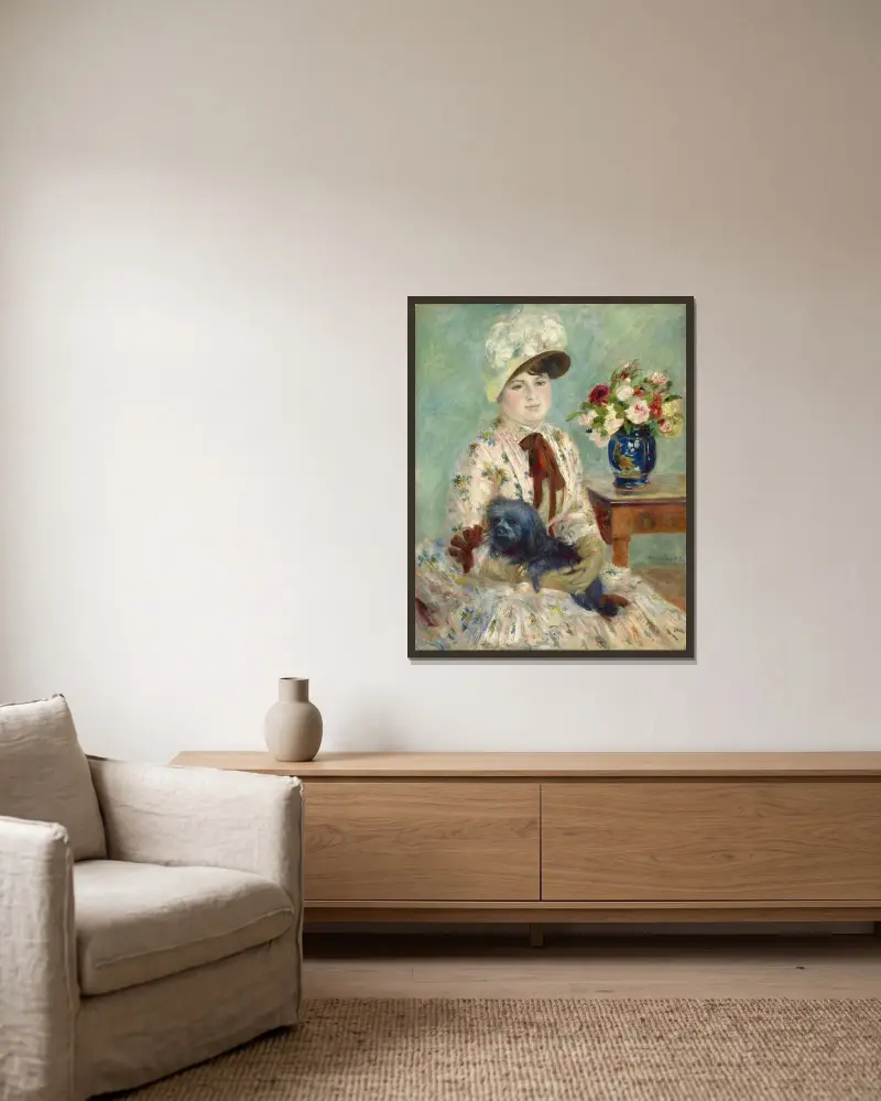 Mlle Charlotte Berthier, Pierre-Auguste Renoir v rámu na stěně