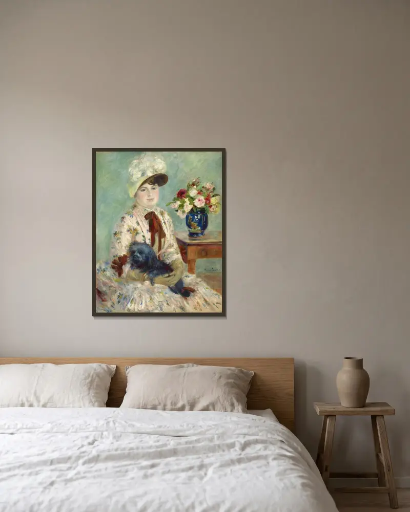 Mlle Charlotte Berthier, Pierre-Auguste Renoir v rámu na stěně